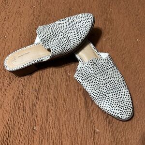 Women's Black and Beige Slip-On Shoes